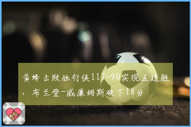 黄蜂击败独行侠117-90实现五连胜，布兰登-威廉姆斯砍下18分